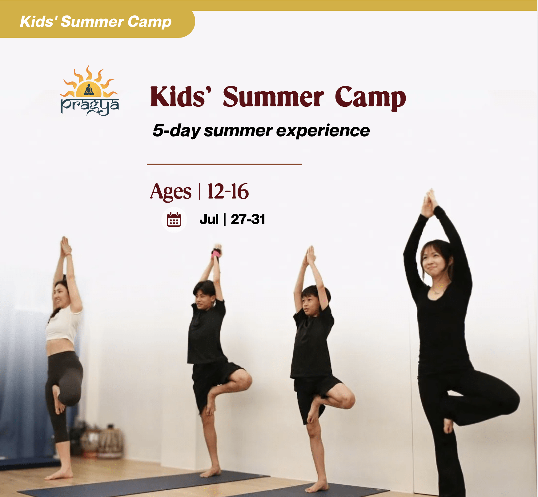 Kids Summer Yog Camp Age 12-16