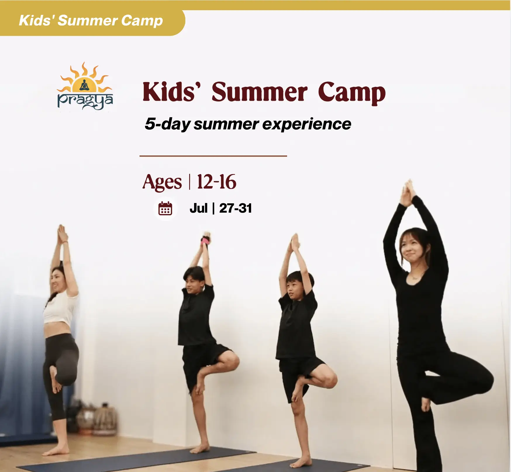 Kids Summer Yog Camp Age 12-16